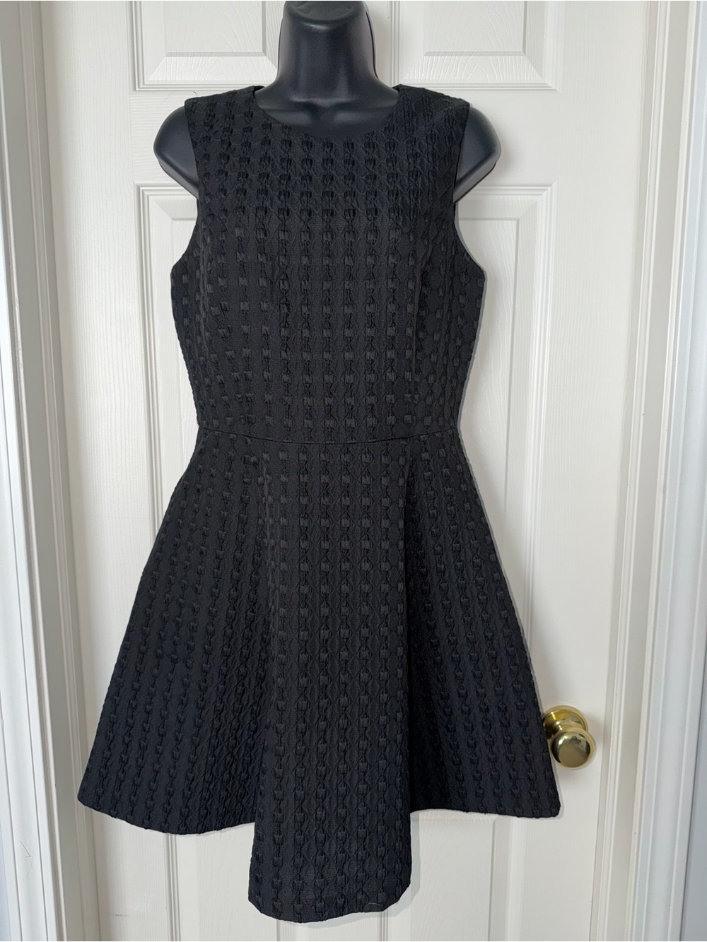 Theory Mini Tillora Mod Knit Fit & Flare Dress Work Size 4 In Black $395